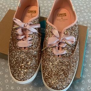 Keds by Kate Spade Rose Gold Glitter Shoes Size 8